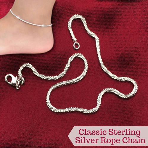 925 sterling silver anklet - silver,