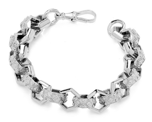 Sterling silver men hexagon - sterling, men's