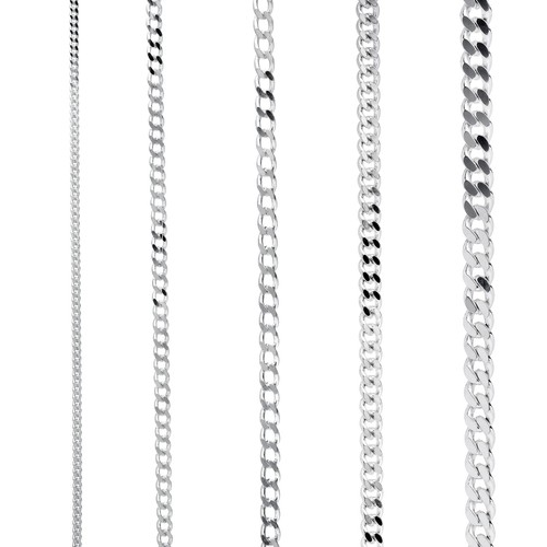 925 sterling silver - silver, curb