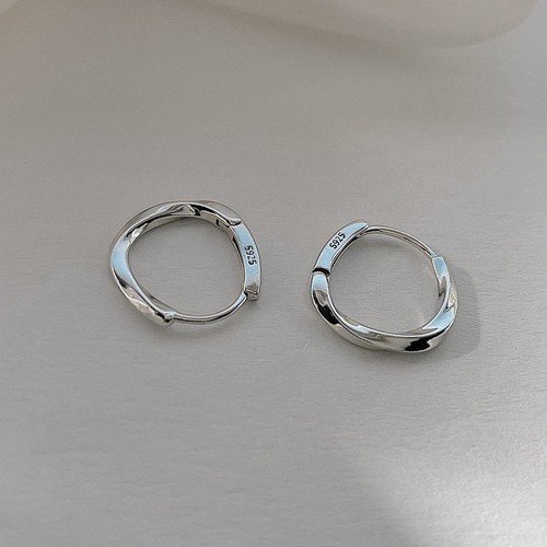925 sterling silver huggie - silver,