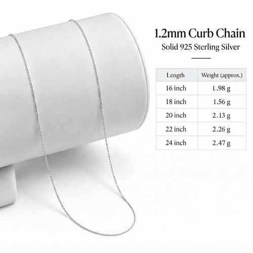 Sterling silver curb pendant - silver,