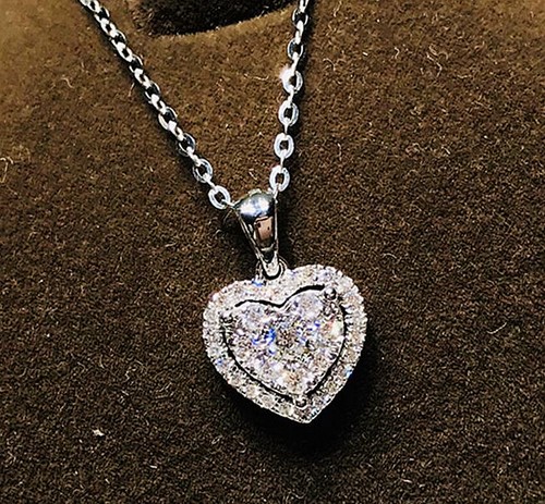 Heart crystal pendant - pendant, 925