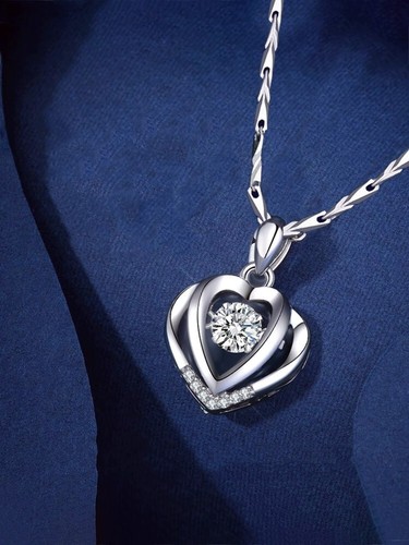 Double heart pendant 925 - pendant,