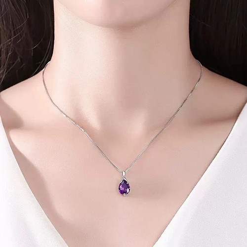 Purple amethyst pendant - purple,