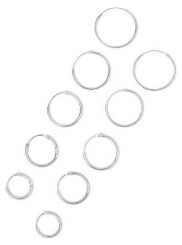Solid 925 sterling silver hoop - sterling,