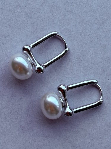 Sterling silver earrings with - silver,